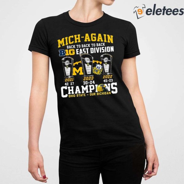 Mich-Again Back To Back To Back Big East Division Champions Shirt