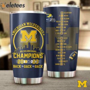 Michigan Big Ten Conference Champions 2023 Back To Back Tumbler