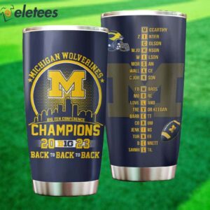 Michigan Big Ten Conference Champions 2023 Back To Back Tumbler 2