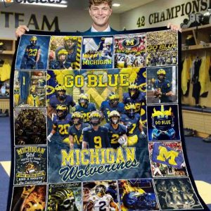 Michigan Football Go Blue Blanket 1