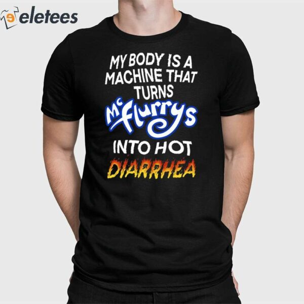 My Body Is A Machine That Turns Mc Flurrys Into Hot Diarrhea Shirt