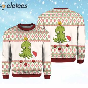 Octopus Christmas Tree Ugly Sweater 3