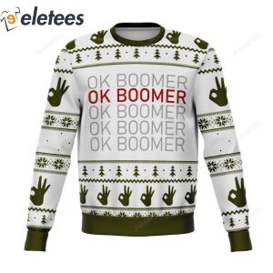 Ok Boomer Knitted Ugly Christmas Sweater1