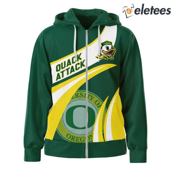 Oregon Ducks Quack Attack 3D Hoodie