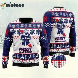 Pabst Blue Ribbon Christmas Ugly Sweater