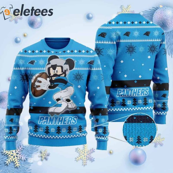 Panthers Mickey Mouse Funny Knitted Ugly Christmas Sweater