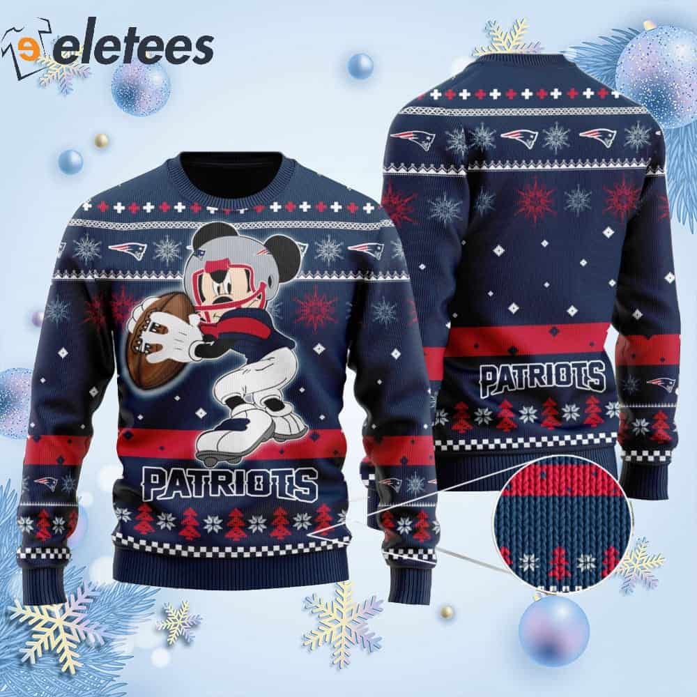 Patriots Mickey Mouse Funny Knitted Ugly Christmas Sweater