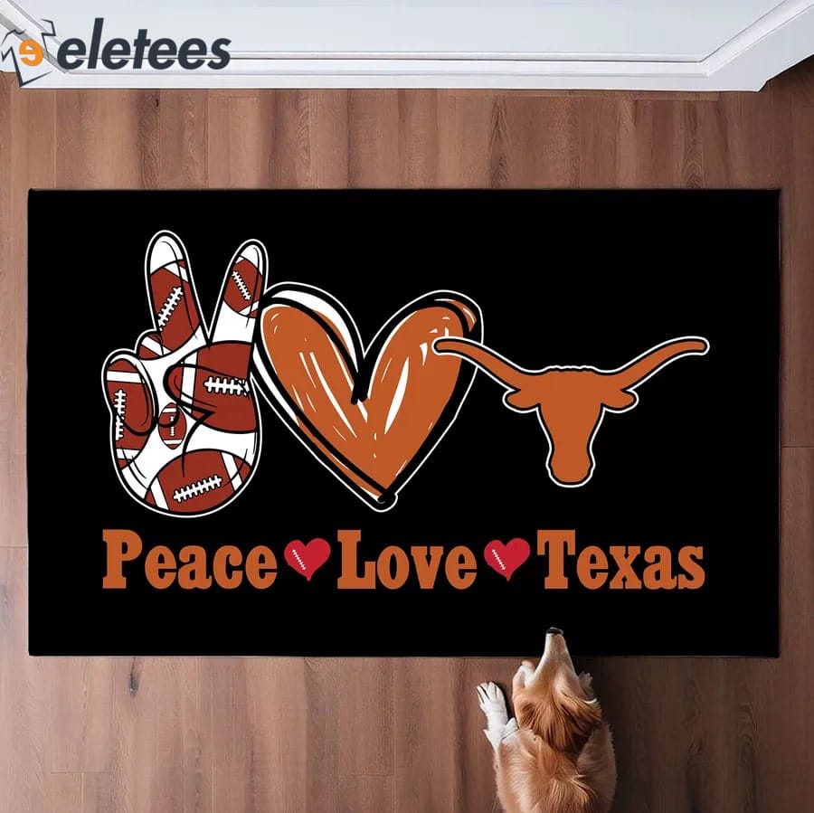 https://eletees.com/wp-content/uploads/2023/12/Peace-Love-Texas-Longhorns-Doormat.jpg