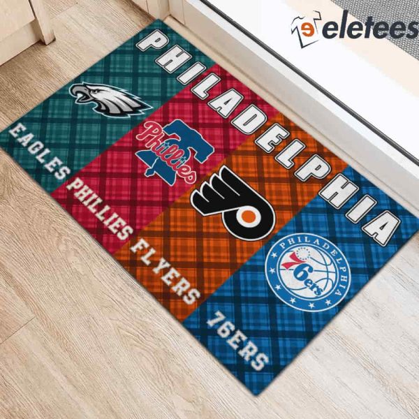 Philadelphia Sport Teams Eagles Phillies Flyers 76ers Doormat