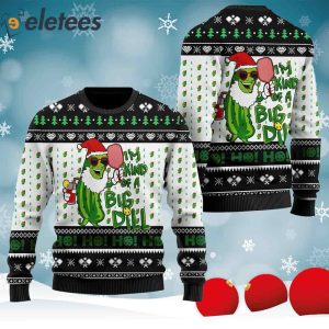 Pickleball Symol Im Kind Of A Big Dill Noel Pattern For Sport Lovers Knitted Ugly Christmas Sweater