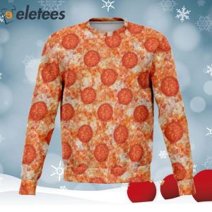 Pizza Pepperoni Knitted Ugly Christmas Sweater