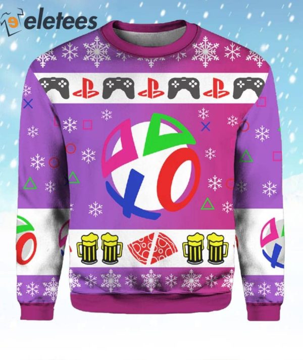 Playstation Neon Ugly Christmas Sweater