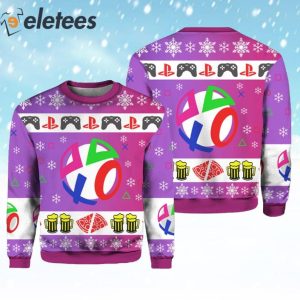 Playstation Neon Ugly Christmas Sweater 3