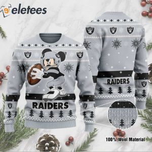 Raiders Mickey Mouse Funny Knitted Ugly Christmas Sweater1