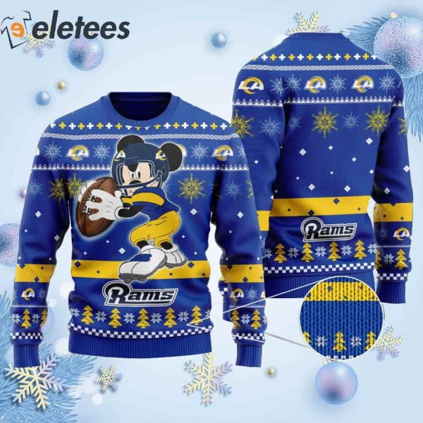 Rams Mickey Mouse Funny Knitted Ugly Christmas Sweater