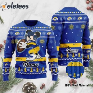 Rams Mickey Mouse Funny Knitted Ugly Christmas Sweater1