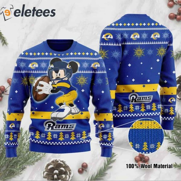 Rams Mickey Mouse Funny Knitted Ugly Christmas Sweater