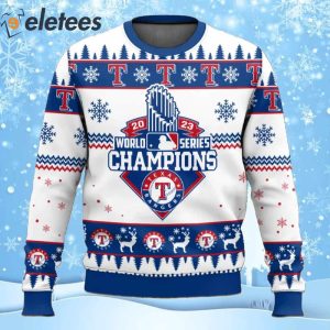 Rangers Baseball 2023 World Series Champions Ugly Christmas Sweater