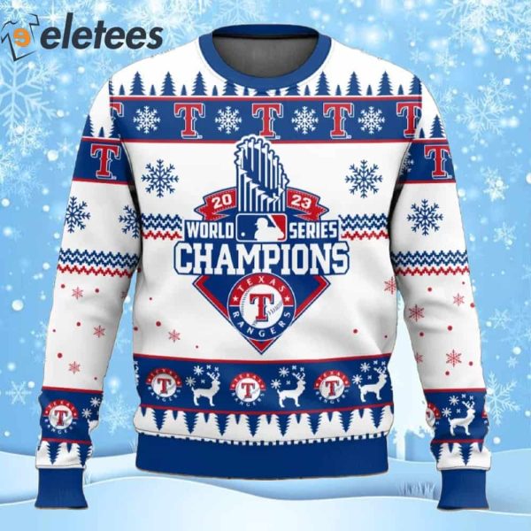 Rangers Baseball 2023 World Series Champions Ugly Christmas Sweater