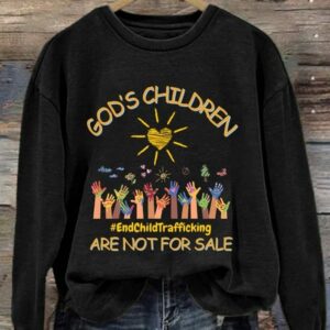 Retro Gods Children Are Not For Sale End Child Trafficking Print Sweatshirt 1