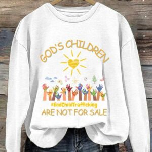 Retro Gods Children Are Not For Sale End Child Trafficking Print Sweatshirt 2
