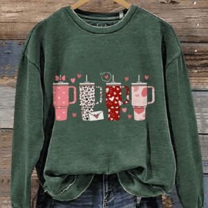 Retro Obsessive Cup Disorder Candy Heart Tumbler Inspired Valentines Day Casual Print Sweatshirt2