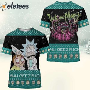 Rick And Morty Aww Geez.Rick 3D Christmas Sweatshirt