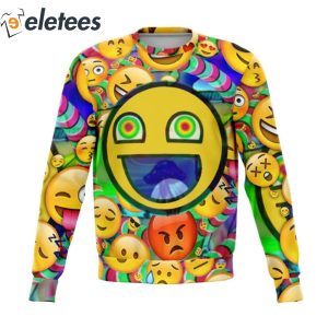 Rolling Emojis Knitted Ugly Christmas Sweater1
