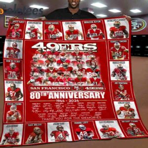 SF 49ers 80th Anniversary 1944 2024 Blanket1