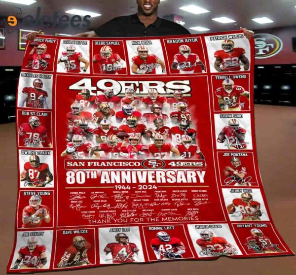 SF 49ers 80th Anniversary 1944-2024 Blanket