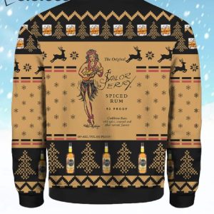 Sailor Jerry Spiced Rum Snowflake And Reindeer Ugly Christmas Sweater 2