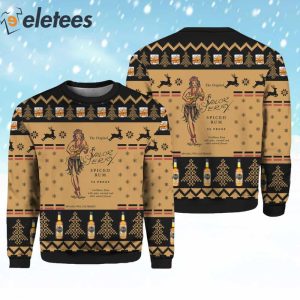 Sailor Jerry Spiced Rum Snowflake And Reindeer Ugly Christmas Sweater 3