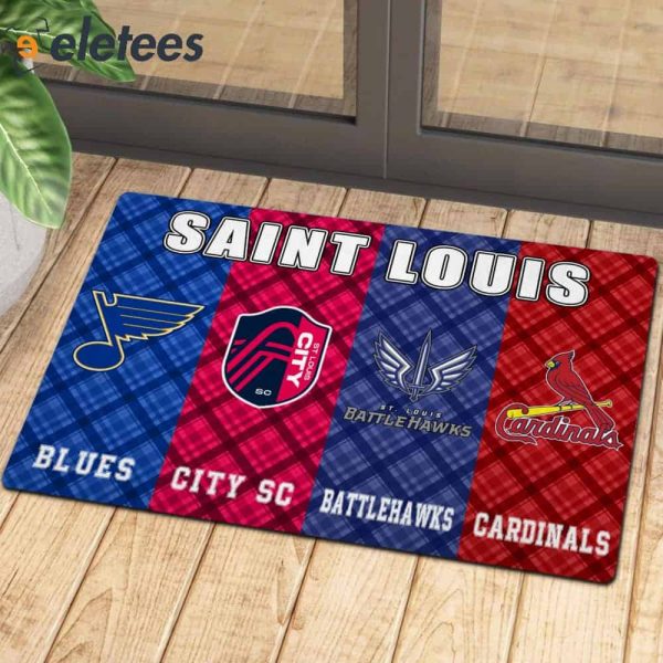 Saint Louis Sport Teams Blues City SC Battlehawks Cardinals Doormat