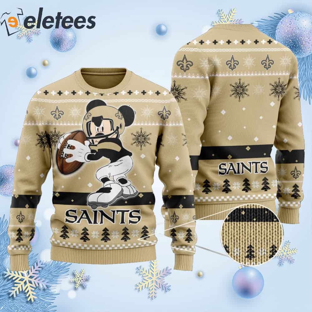 Saints Mickey Mouse Funny Knitted Ugly Christmas Sweater