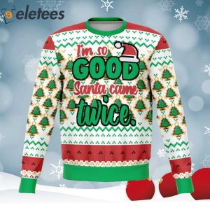 Santa Came Twice This Year Knitted Ugly Christmas Sweater