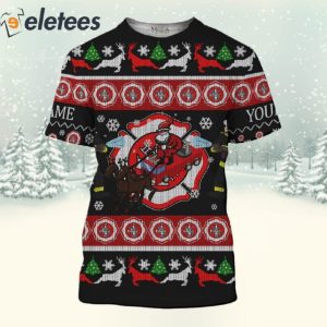 Santa Claus Firefighter Christmas Custom Name 3D All Over Print Sweatshirt