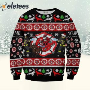 Santa Claus Firefighter Christmas Custom Name 3D All Over Print Sweatshirt 2