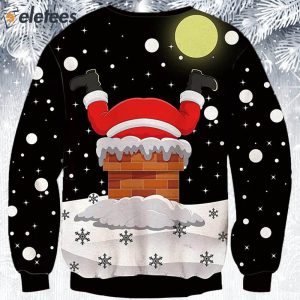 Santa Claus Stuck In Chimney Ugly Christmas Sweater 2