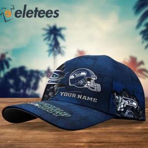 Seahawks Emerald City Custom Name 3D Cap2