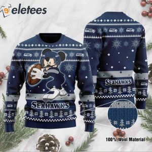 Seahawks Mickey Mouse Funny Knitted Ugly Christmas Sweater1