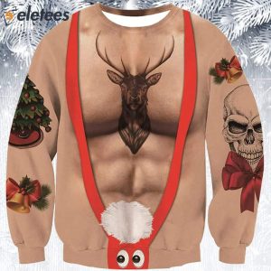 Skull Deer Muscle Ugly Christmas Sweater