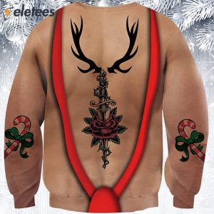 Skull Deer Muscle Ugly Christmas Sweater 2