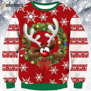 Snow Reindeer Ugly Christmas Sweater 2