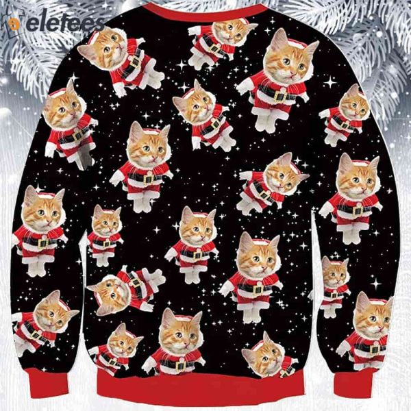 Space Cat Ugly Christmas Sweater