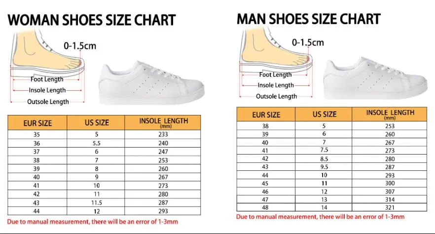 Stan Smith Shoes Size Chart