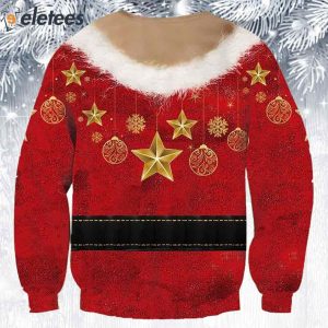 Star On Santa Boobs Ugly Christmas Sweater 2