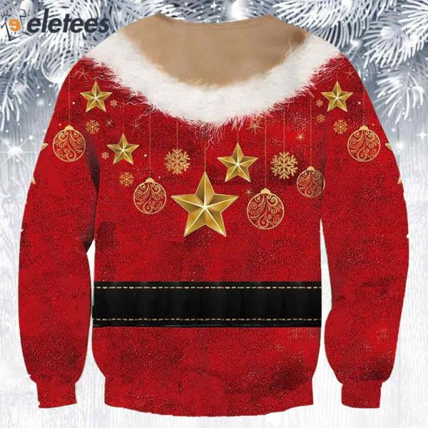 Star On Santa Boobs Ugly Christmas Sweater