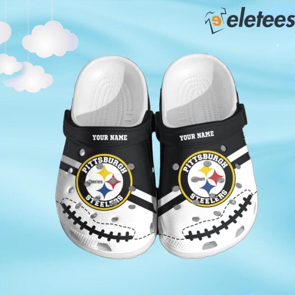 Steelers Logo Pattern Custom Name Clogs