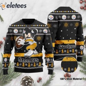 Steelers Mickey Mouse Funny Knitted Ugly Christmas Sweater1