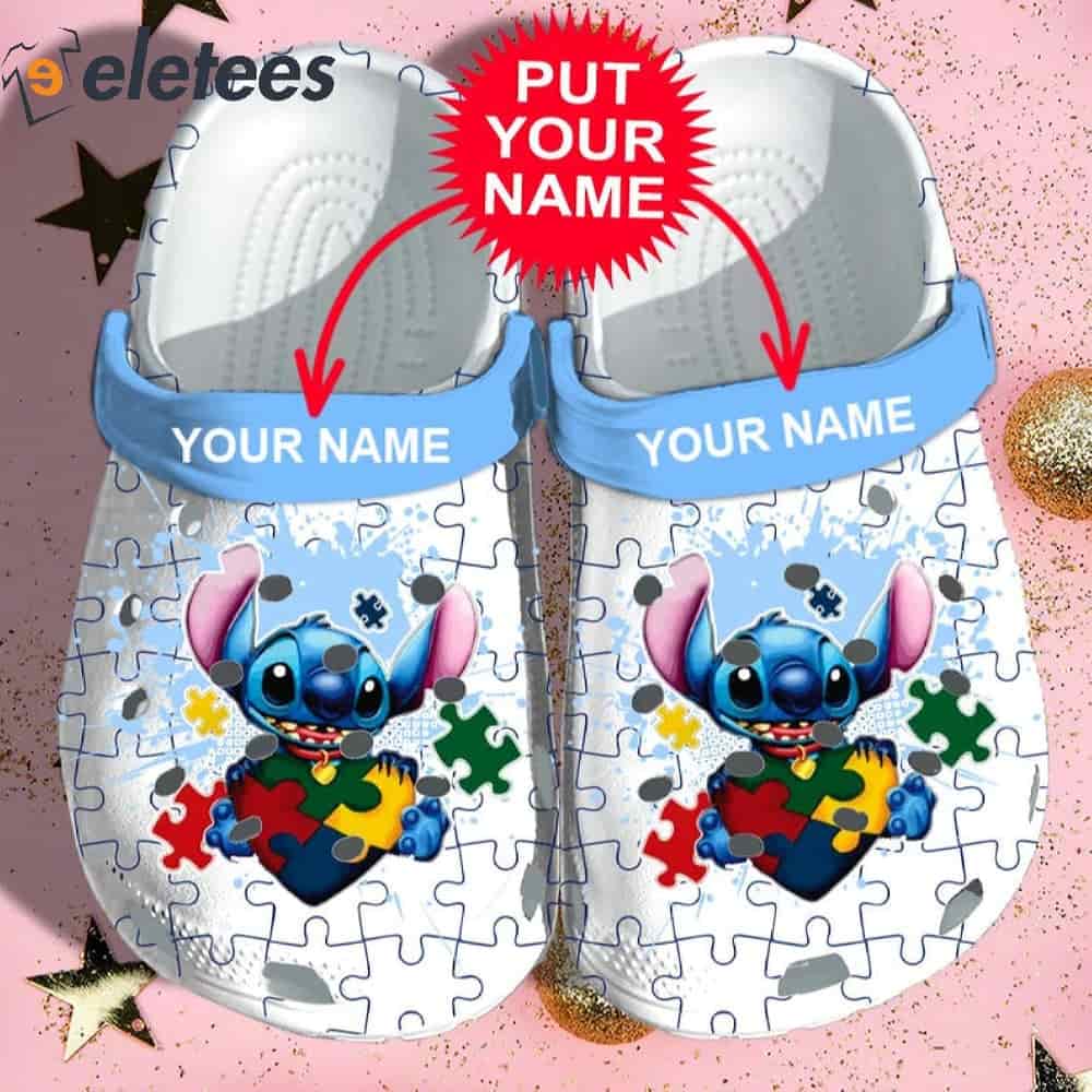Stitch Autism Custom Name Clogs